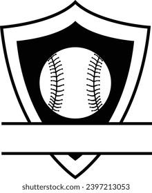 Baseball club team logo. Black and white team logo emblem
