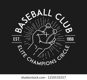 Baseball club white on black is a vector illustration about sport