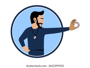 Baseball Coach Character Design Illustration vector suitable for your design needs