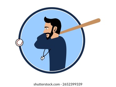 Baseball Coach Charakter Design Illustration Vektor für Ihre Design-Bedürfnisse