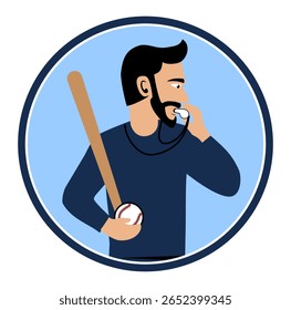 Baseball Coach Character Design Illustration vector suitable for your design needs