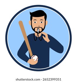 Baseball Coach Character Design Illustration vector suitable for your design needs