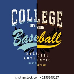 baseball college sporty graphic typography vector for t shirt print