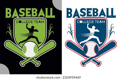 Baseball college team, t shirt design,baseball t shirt design; sport shirt design; baseball man design; game tee shirt