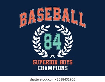 Baseball college varsity slogan vector illustration for t-shirt and other uses