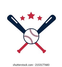 Baseball competition emblem. American sport game symbol. Vector illustration