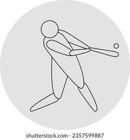 Baseball competition icon. Sport sign. Line art.