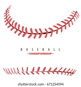 baseball competition poster red stitching 