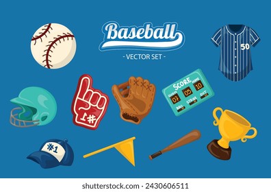 Baseball Component Illustration Vector Set