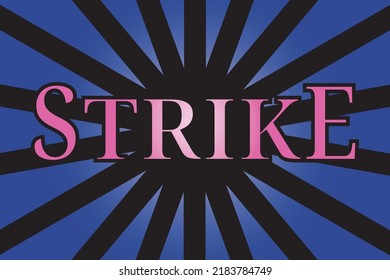 Baseball concept, Animated text celebrating a strike, blue banner