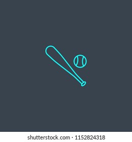 Baseball concept blue line icon. Simple thin element on dark background. Baseball concept outline symbol design from USA set. Can be used for web and mobile UI/UX
