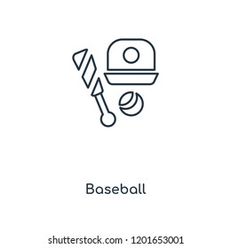 Baseball concept line icon. Linear Baseball concept outline symbol design. This simple element illustration can be used for web and mobile UI/UX.