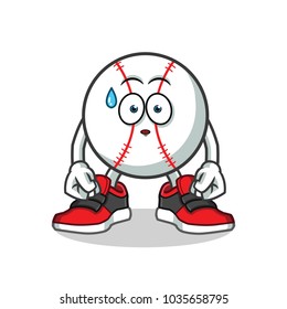 baseball confused mascot vector cartoon illustration