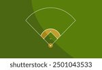 Baseball court top view , flat color illustration