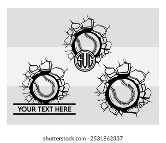 Baseball cracked wall, Baseball hit wall, baseball broken, Baseball, Silhouette, Sports, Softball Silhouette, Ball, Png, Vector, Clipart, Softball, 