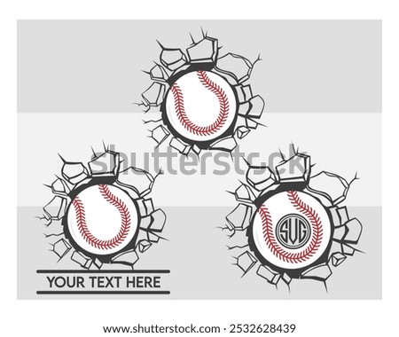 Baseball cracked wall, Baseball hit wall, baseball broken, Baseball, Silhouette, Sports, Softball Silhouette, Ball, Png, Vector, Clipart, Softball, 