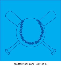 baseball and crossed bats blueprint