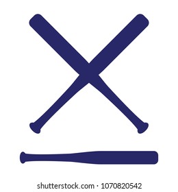 Baseball crossed bats. Criss cross bats. Baseball flat vector illustration