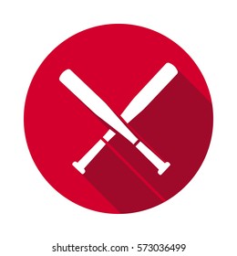 Baseball Crossed Bats flat icon