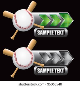 baseball and crossed bats on arrow banners