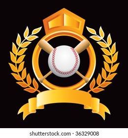 béisbol y murciélagos cruzados con cresta real de oro