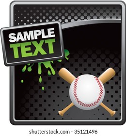 baseball and crossed bats on splat banner