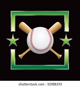 baseball and crossed bats star background