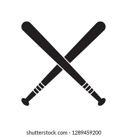 Baseball Crossed Bats vector illustration, isolated icon