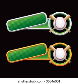 baseball and crossed bats web banners tilted and colored green