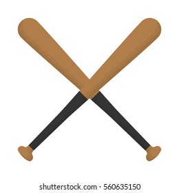 baseball crossed bats wooden design vector illustration eps 10