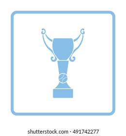 Baseball cup icon. Blue frame design. Vector illustration.