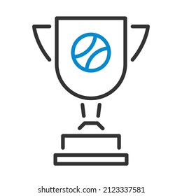 Icono de la Copa de Béisbol. Contorno de negrita editable con diseño de relleno de color. Ilustración vectorial.