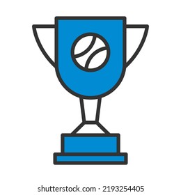 Baseball Cup Icon. Editable Bold Outline With Color Fill Design. Vector Illustration.