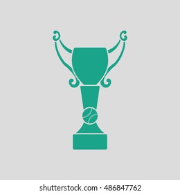 Baseball cup icon. Gray background with green. Vector illustration.