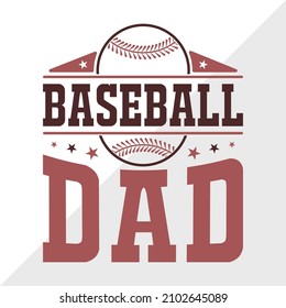 Baseball Dad Printable Vector Illustration