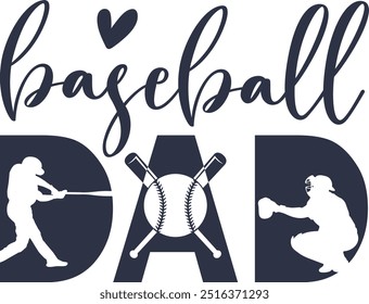 Baseball Dad, Baseball Silhouette, Baseball Cut File