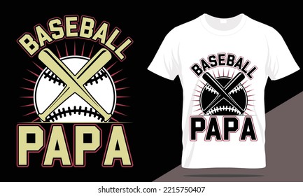 Baseball dad  t shirt design, dad typography, baseball t shirt template, father's day t shirt design