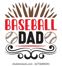 Baseball Dad T-Shirt Design Vector File svg