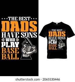 Baseball Dad Typography design with ball seams for shirts, prints. Vector illustration isolated on white background.