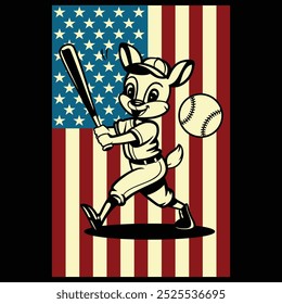 Baseball Deer USA Flag Camiseta de regalo patriótico