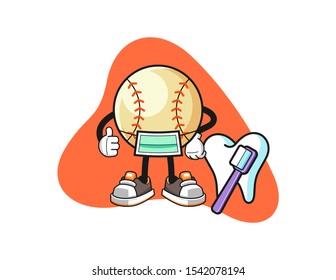 Baseball dentist cartoon. Mascot Character vector.