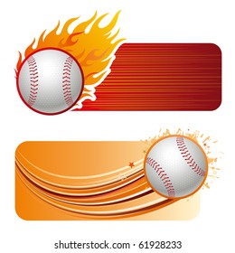 baseball design element and flames