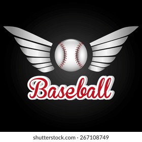 Baseball design over black background, vector illustration.