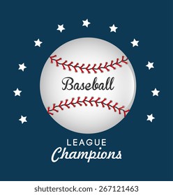 Baseball design over blue background, vector illustration.