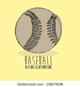 baseball design over cream background vector illustration 
