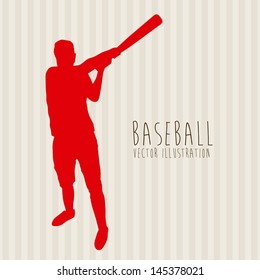 baseball design over lineal background vector illustration