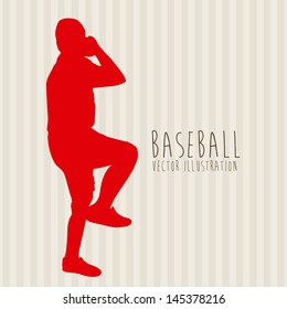 baseball design over lineal background vector illustration