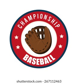 Baseball design over white background, vector illustration.