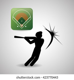 Baseball design. sport icon. flat illustration