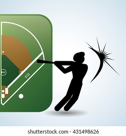 Baseball design. sport icon. flat illustration